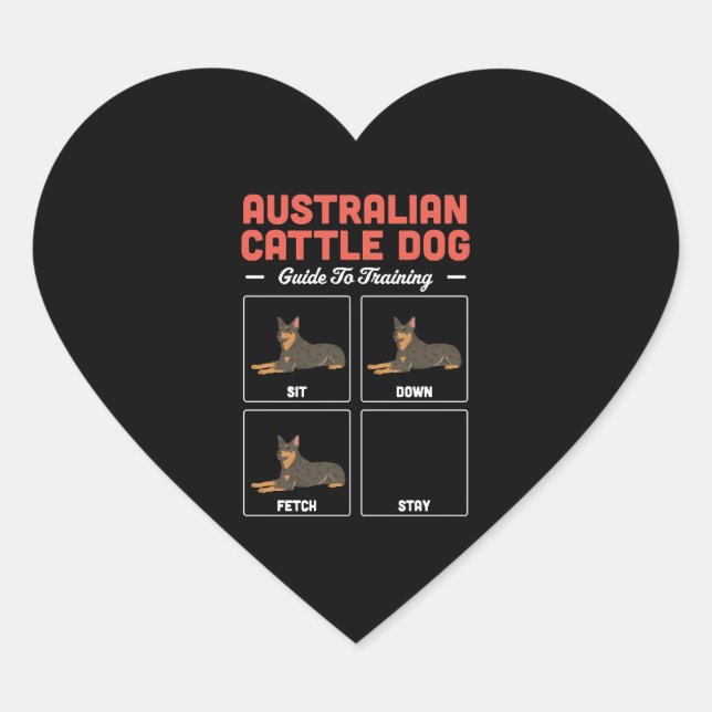 Australian Cattle Dog Guide To Training Heart Sticker (Front)
