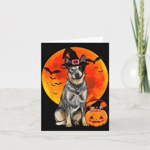 Australian Cattle Dog Halloween Pumpkin Card