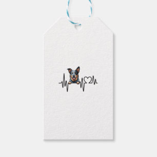Australian Cattle Dog Heartbeat Ecg Heart Paw Gift Tags