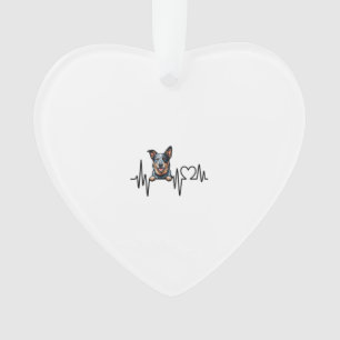 Australian Cattle Dog Heartbeat Ecg Heart Paw Ornament
