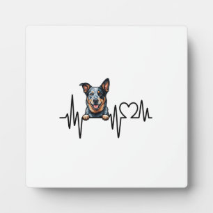 Australian Cattle Dog Heartbeat Ecg Heart Paw Plaque
