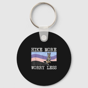 Australian cattle dog hike more worry less graphic key ring