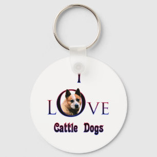 Australian Cattle Dog I Love Key Ring