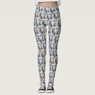 Australian Cattle Dog in Snow Christmas  Leggings