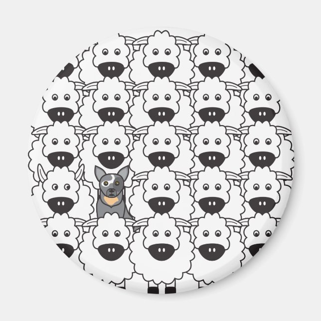 Australian Cattle Dog in the Sheep Magnet (Front)