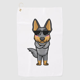 Australian Cattle Dog Kawaii Emoticon Golf Towel
