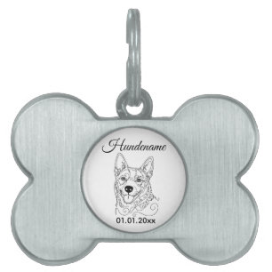 Australian Cattle Dog Line Art Personalized Tag