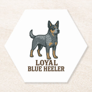 Australian Cattle Dog Loyal Blue Heeler Paper Coaster