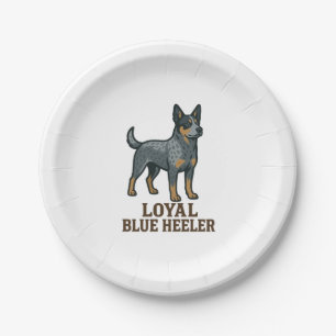 Australian Cattle Dog Loyal Blue Heeler Paper Plate