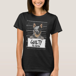 Australian Cattle Dog Mugshot Guilty Dog T-Shirt