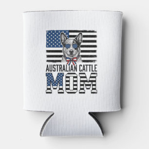 Australian Cattle Dog Mum Patriotic Vintage Shirt_ Can Cooler