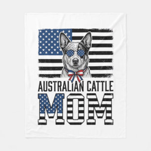 Australian Cattle Dog Mum Patriotic Vintage Shirt_ Fleece Blanket