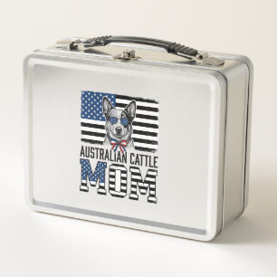 Australian Cattle Dog Mum Patriotic Vintage Shirt_ Metal Lunch Box