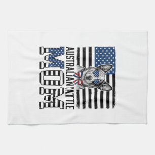Australian Cattle Dog Mum Patriotic Vintage Shirt_ Tea Towel