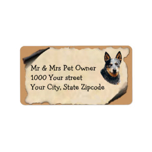 Australian Cattle Dog on Old Parchment Label