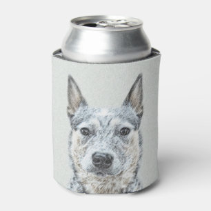 Australian Cattle Dog Painting - Cute Original Art Can Cooler