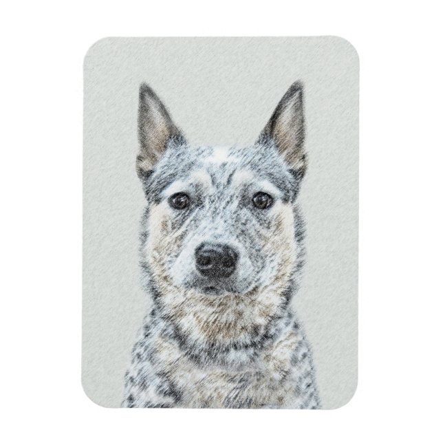 Australian Cattle Dog Painting - Cute Original Art Magnet (Vertical)