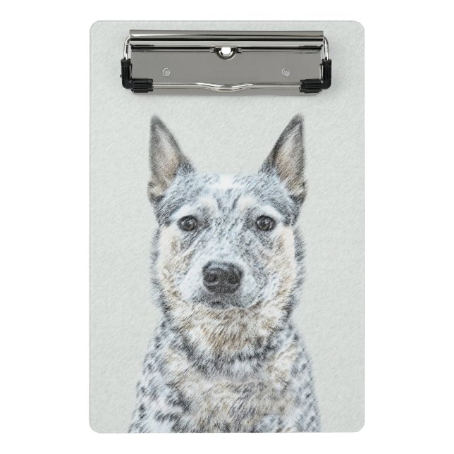 Australian Cattle Dog Painting - Cute Original Art Mini Clipboard (Front)