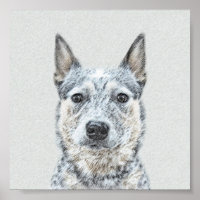 Australian Cattle Dog Painting - Cute Original Art