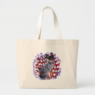 Australian Cattle Dog Patriot Large Tote Bag