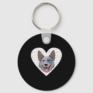 Australian Cattle Dog Puzzle Key Ring