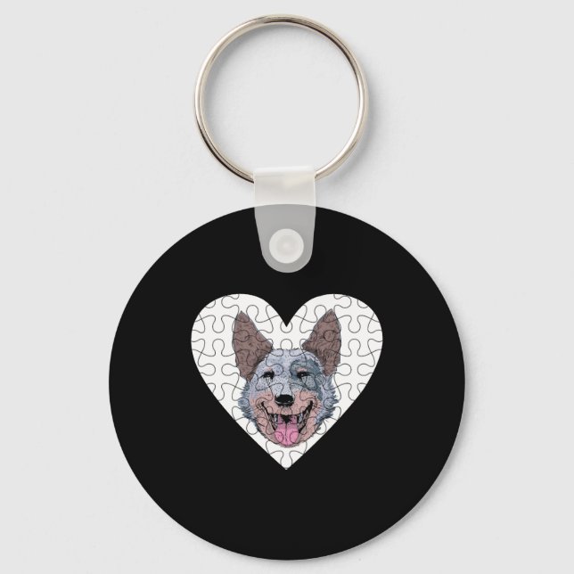 Australian Cattle Dog Puzzle Key Ring (Front)