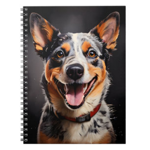 Australian Cattle Dog Realism Art Portrait Notebook