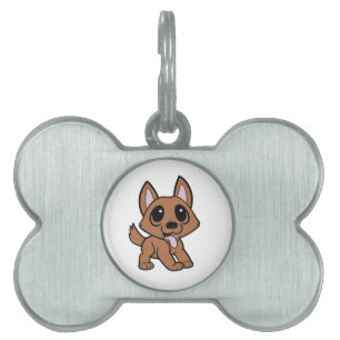 australian cattle dog red cartoon pet ID tag