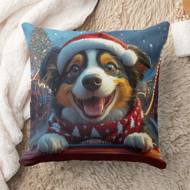 Australian Cattle Dog Roller Coaster Christmas Cushion (Blanket)