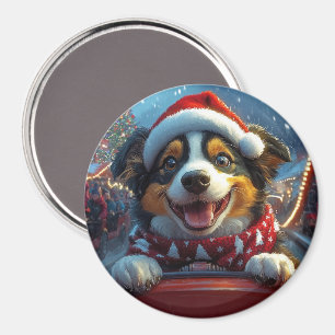 Australian Cattle Dog Roller Coaster Christmas Magnet