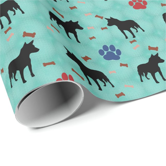 Australian Cattle Dog Shadow Wrapping Paper (Roll Corner)