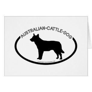 Australian Cattle Dog Silhouette Black Card