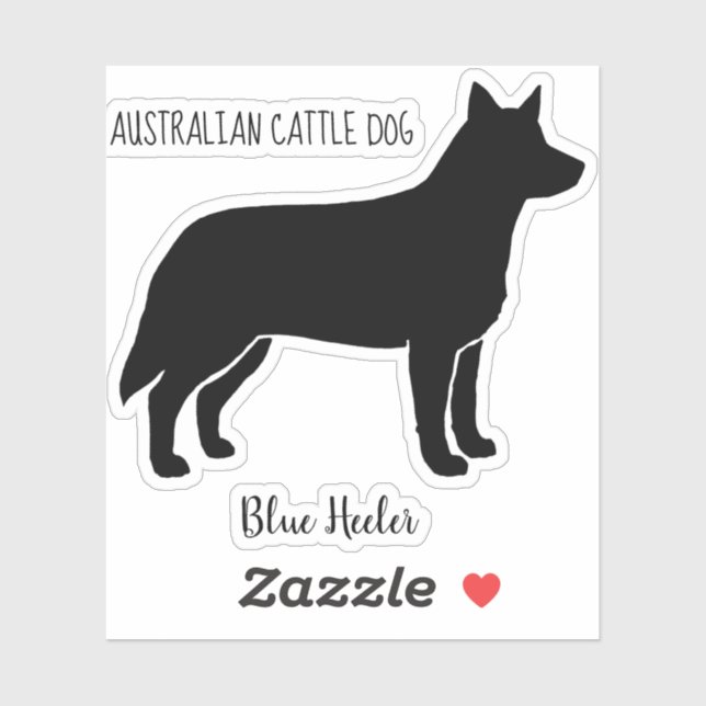 Australian Cattle Dog Silhouette Blue Heeler Vinyl (Sheet)