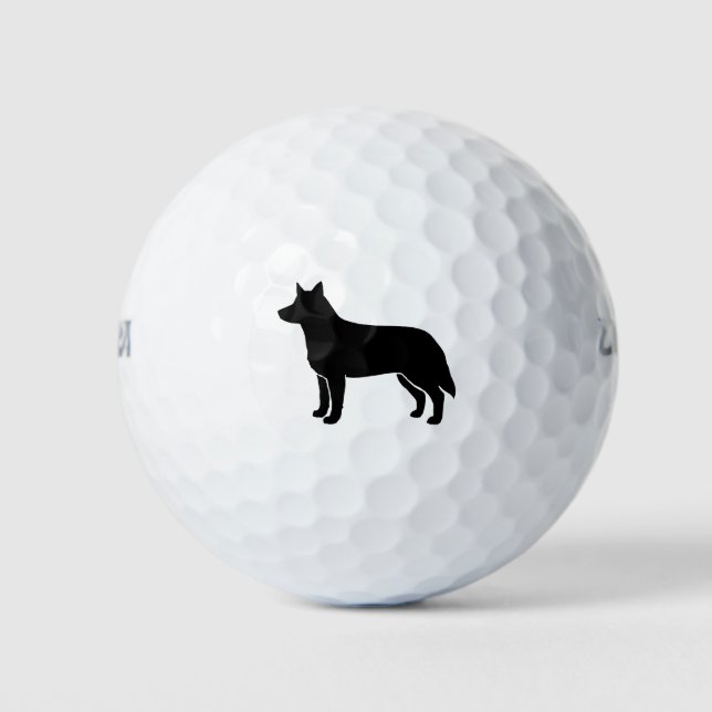 Australian Cattle Dog Silhouette Golf Balls (Front)