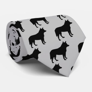 Australian Cattle Dog Silhouette Tie