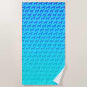 Australian Cattle Dog Silhouettes Pattern Beach Towel