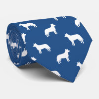 Australian Cattle Dog Silhouettes Pattern Blue