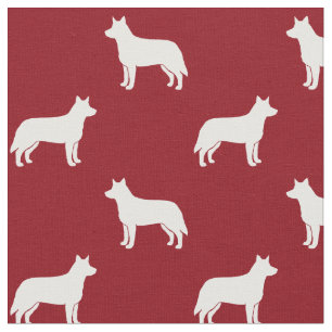 Australian Cattle Dog Silhouettes Pattern Fabric