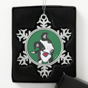 Australian Cattle Dog Snowflake Pewter Christmas Ornament