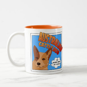 Australian Cattle Dog Super Hero Two-Tone Coffee Mug