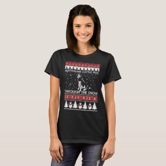 Australian Cattle Dog Through The Snow T-shirt