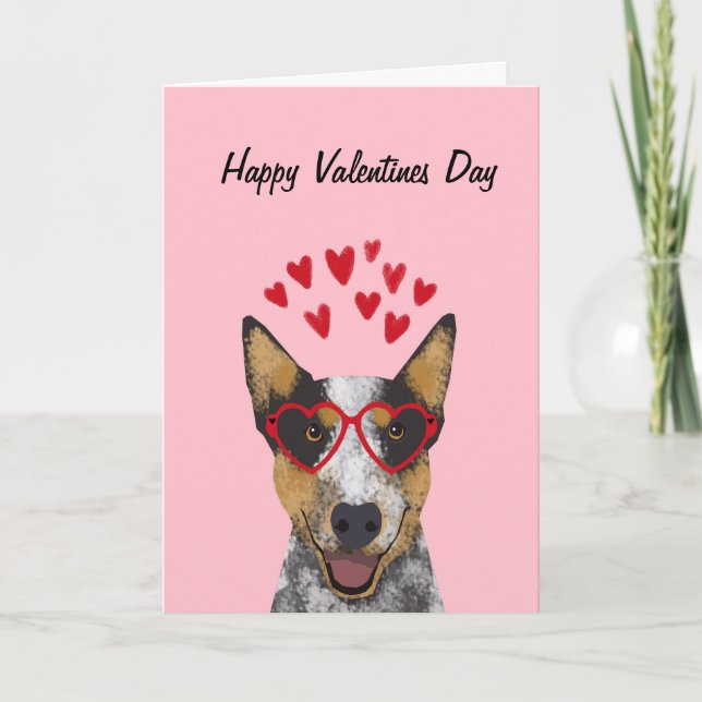 Australian Cattle Dog Valentines card (Front)