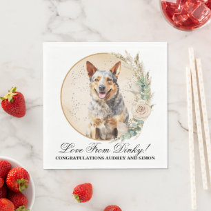 Australian Cattle Dog Wedding Napkin with Photo