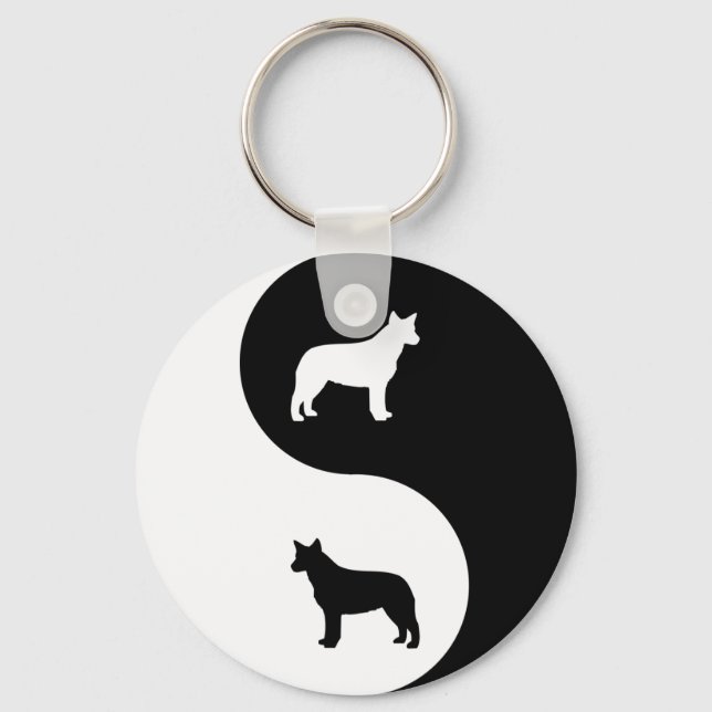 Australian Cattle Dog Yin Yang Key Ring (Front)