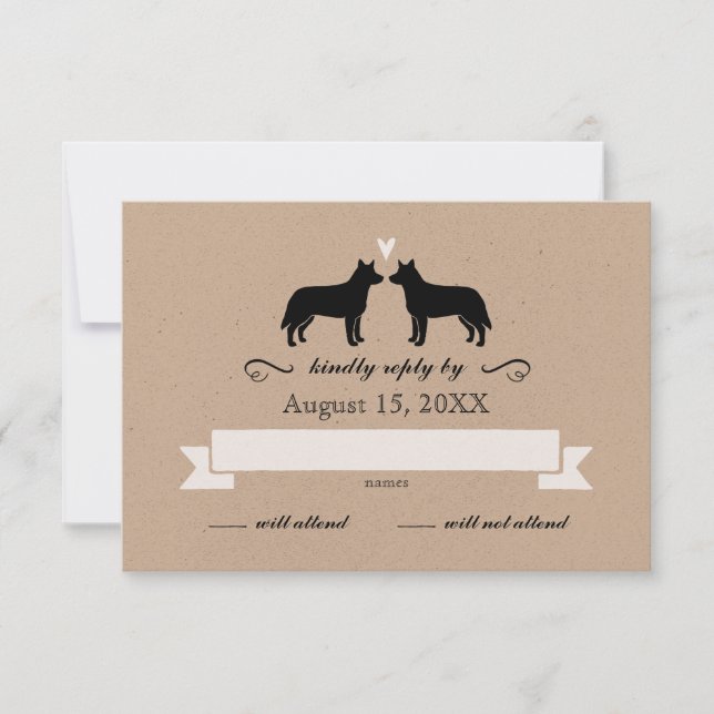 Australian Cattle Dogs Wedding RSVP Response (Front)