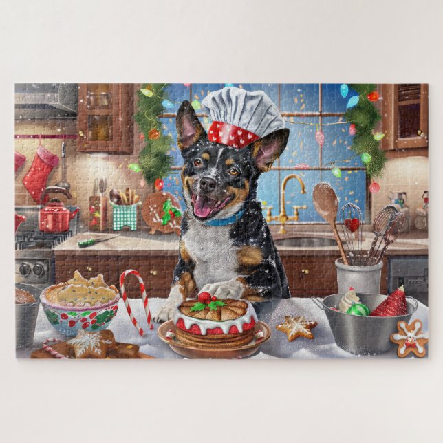 Australian Cattle Holiday Baking Festive Christmas Jigsaw Puzzle (Horizontal)