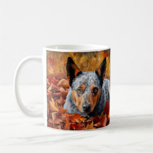 Australian Cattle  in Autumn Leaves Fall Inspire  Coffee Mug