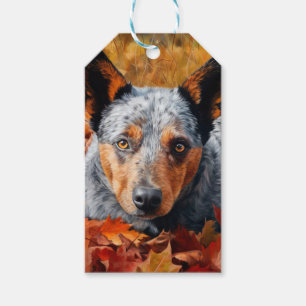 Australian Cattle in Autumn Leaves Fall Inspire Gift Tags