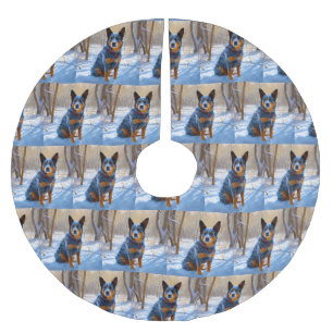 Australian Cattle Let It Snow Christmas Brushed Polyester Tree Skirt