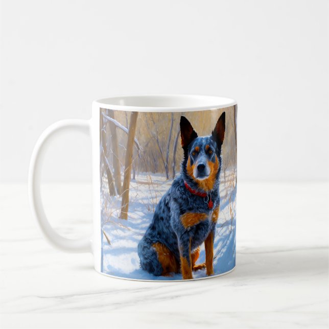 Australian Cattle Let It Snow Christmas Coffee Mug (Left)